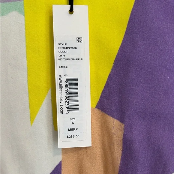 Alice + Olivia Sleeveless Abstract Print Shift Dress - Multicolor - Picture 2 of 4